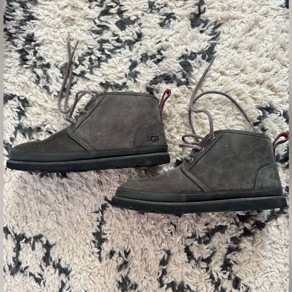 UGG Neumel Chukka Boot Green Women size 9
(EUR 40). EUC. Leather & Sherpa.